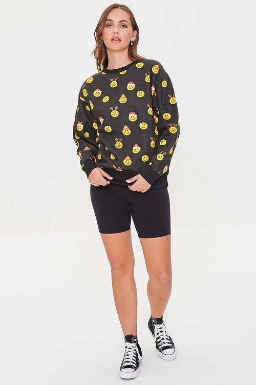 BLACK/YELLOW Christmas Happy Face Pullover, image 4