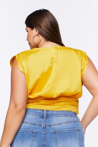 YELLOW GOLD Plus Size Pintucked Crop Top, image 3
