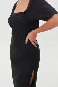BLACK Linen-Blend Cutout M-Slit Dress, image 6