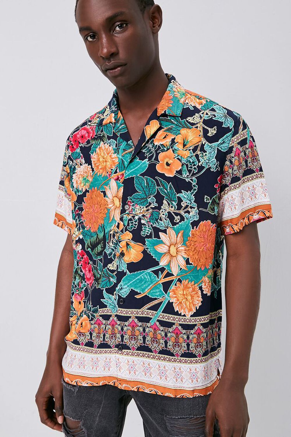 Tropical Print Cuban Shirt