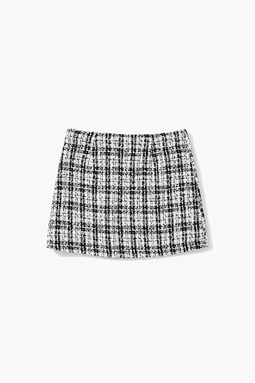 BLACK/WHITE Girls Checkered Tweed Skirt (Kids), image 2