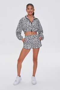BLACK/WHITE Active Floral Cropped Anorak, image 4