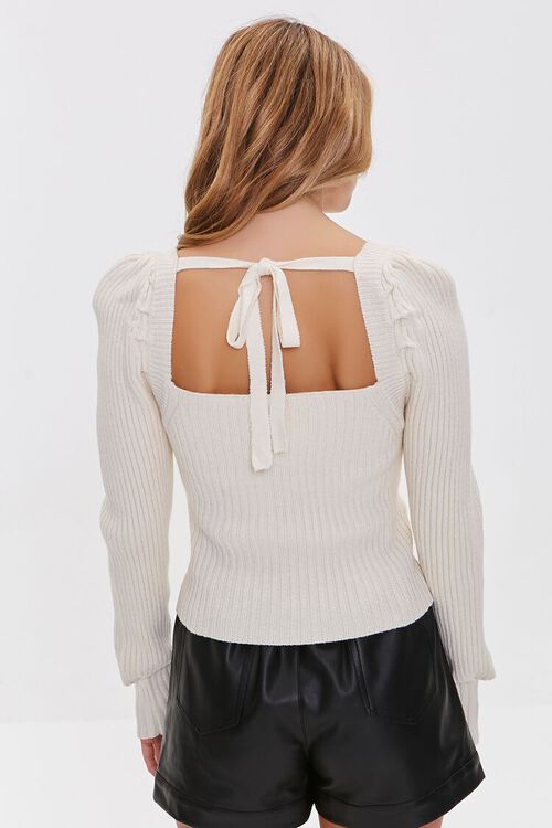 CREAM Ribbed Self-Tie Fitted Sweater, image 3