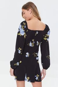 BLACK/MULTI Floral Print Mini Dress, image 3