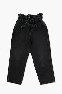 DENIM BLACK Girls Paperbag Jeans (Kids), image 1