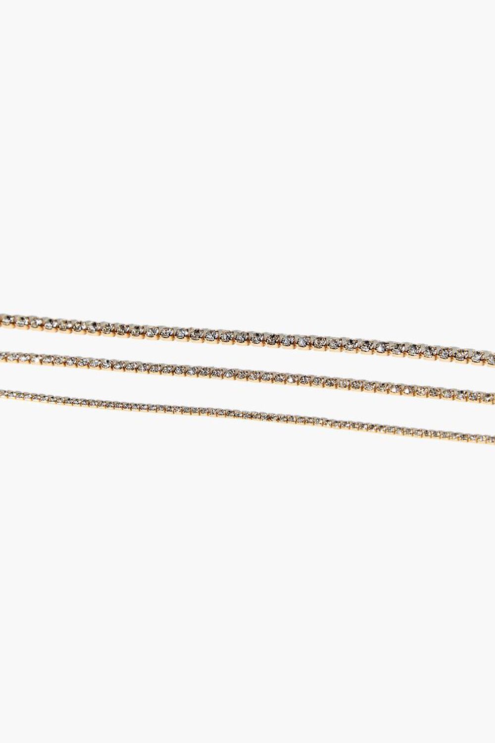 GOLD Rhinestone Chain Bracelet Set, image 1