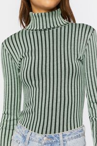 SAGE/BLACK Striped Turtleneck Sweater, image 5