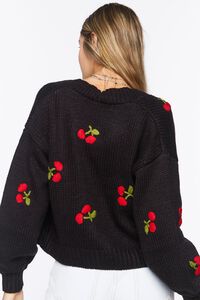 BLACK/MULTI Cherry Cardigan Sweater, image 3