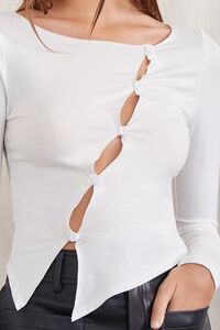WHITE Asymmetrical Buttoned Top, image 5