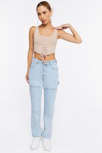 SAND Lace-Up Bustier Crop Top, image 4