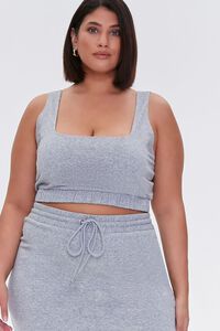 HEATHER GREY Plus Size Crop Top & Maxi Skirt Set, image 4