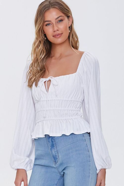 IVORY Tiered Peasant Top, image 1