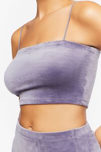 DUSTY BLUE Velour Cropped Cami, image 5