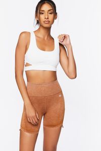 TOFFEE Active Mineral Wash Ruched Biker Shorts, image 1