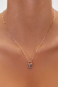 Letter Lock Charm Necklace, image 1