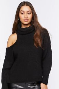 Open-Shoulder Turtleneck Sweater, image 1