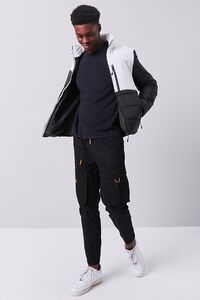 BLACK/WHITE Colorblock Puffer Jacket, image 4
