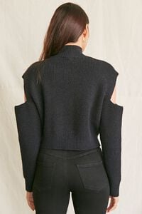 BLACK Ribbed Cutout Sweater, image 3