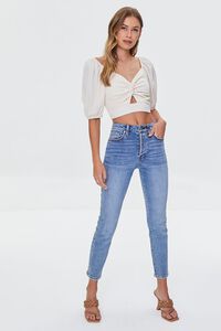 IVORY Twisted Cutout Crop Top, image 4
