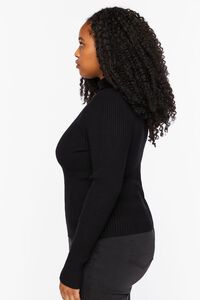 BLACK Plus Size Sweater-Knit Turtleneck Top, image 2
