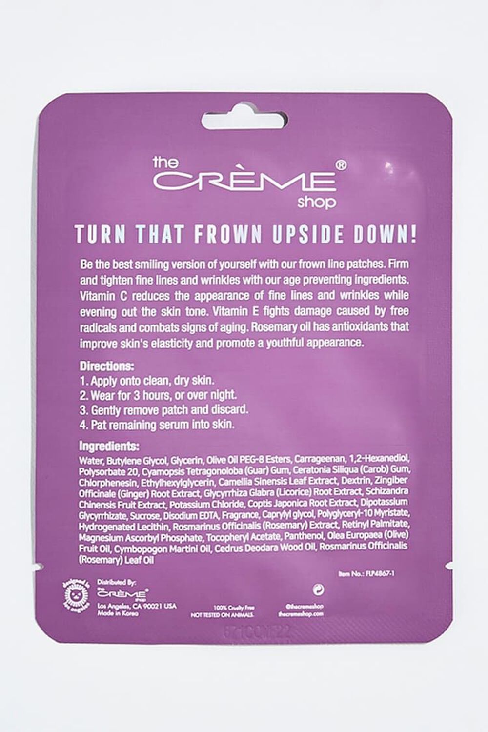 The Crème Shop Hydrogel Frown Line Patches, image 2