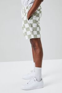 SAGE/WHITE Checkered Drawstring Shorts, image 3