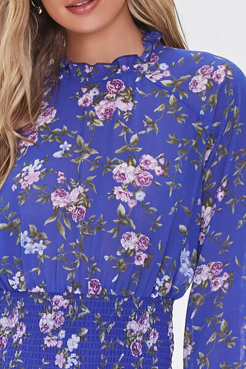 BLUE/MULTI Floral Print Mini Dress, image 5