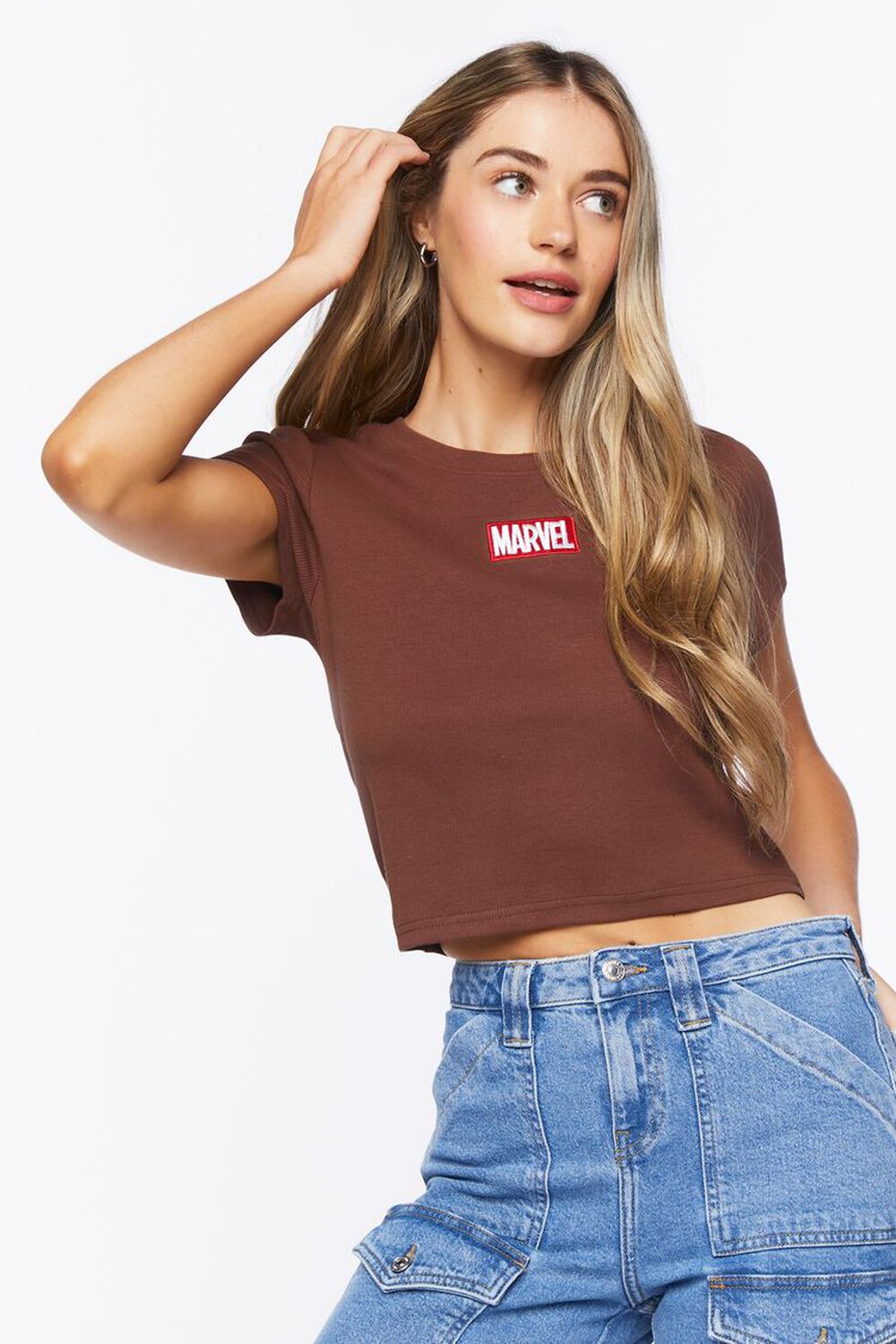 BROWN/MULTI Marvel Embroidered Graphic Tee, image 1