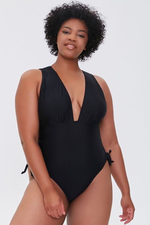 Cute Black Plus Size Swimsuit on Forever 21