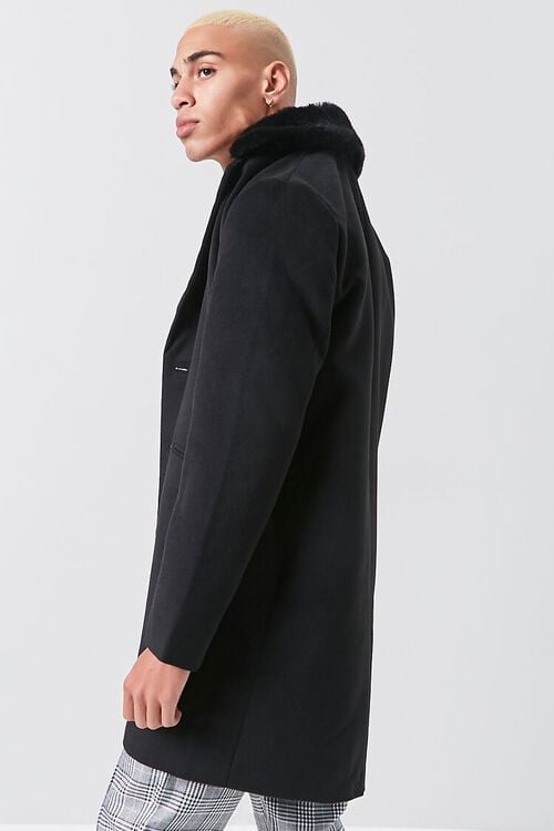 BLACK Longline Button-Front Coat, image 2