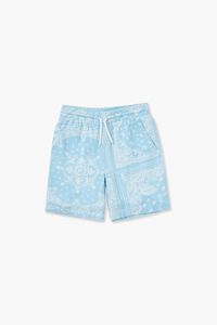 BLUE/WHITE Kids Paisley Bermuda Shorts (Girls + Boys), image 1