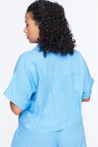 BLUE/MULTI Plus Size Checkered Print Shirt, image 3