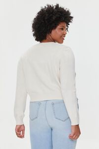 CREAM/MULTI Plus Size Butterfly Cardigan Sweater, image 3