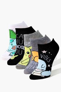 BLACK/MULTI Pokemon Ankle Sock Set - 5 Pack, image 1
