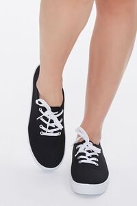 BLACK Canvas Low-Top Sneakers, image 4