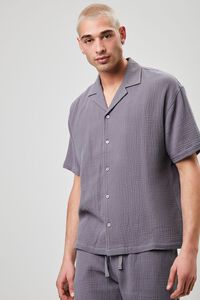 GREY Seersucker Button-Front Shirt, image 6