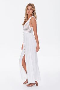 WHITE Gauze & Open-Knit Combo Dress, image 2