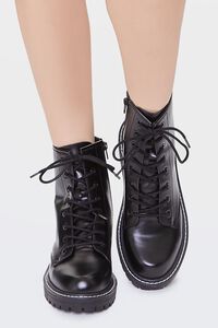 Faux Leather Combat Boots, image 4