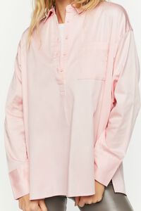 ROSE PINK Long-Sleeve Split-Hem Shirt, image 5