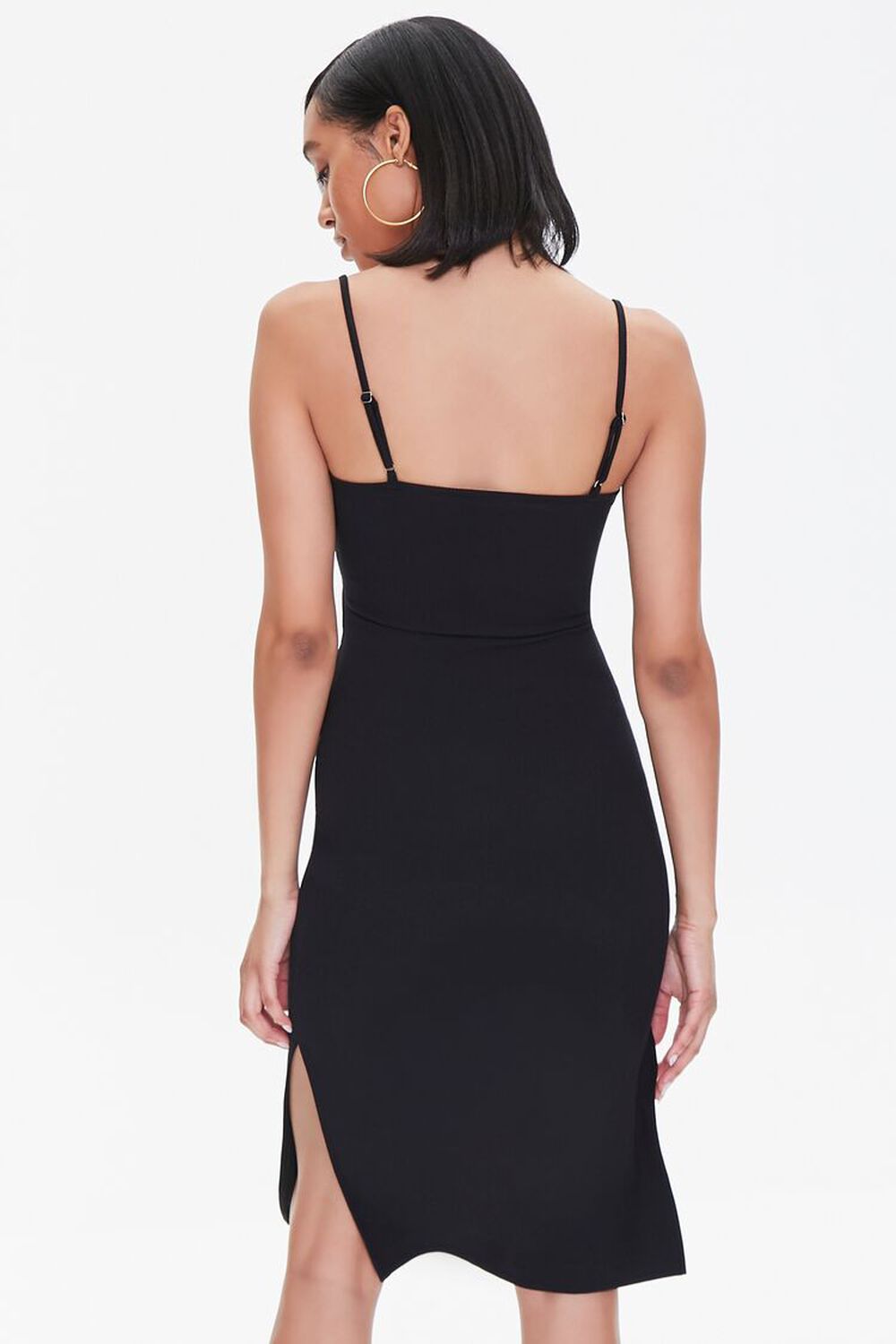 BLACK Strappy Cutout Cami Dress, image 3