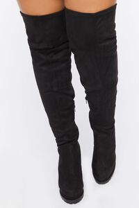 BLACK Faux Suede Over-The-Knee Boots (Wide), image 4