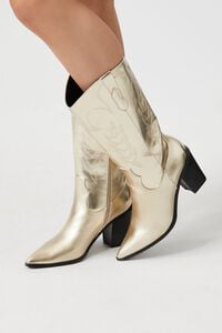GOLD Metallic Cowboy Boots, image 1