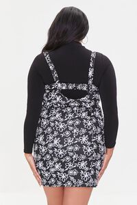BLACK/WHITE Plus Size Floral Print Dress, image 3