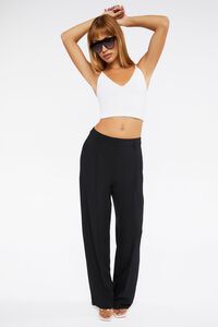 BLACK Relaxed High-Rise Crepe Pants, image 1