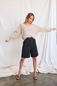 TAUPE Ribbed Drop-Sleeve Sweater, image 4