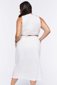 WHITE Plus Size Cutout Midi Dress, image 3