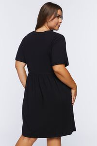 BLACK Plus Size Mini T-Shirt Dress, image 3