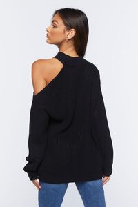 BLACK Asymmetrical Open-Shoulder Sweater, image 3
