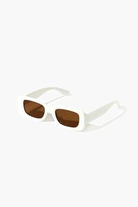 WHITE/BROWN Men Rectangular Sunglasses, image 2