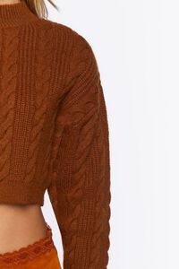 RUST Cropped Cable Knit Sweater, image 5